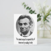 Abraham Lincoln met Citaat Briefkaart (Staand voorkant)