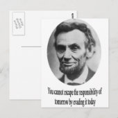 Abraham Lincoln met Citaat Briefkaart (Voorkant / Achterkant)