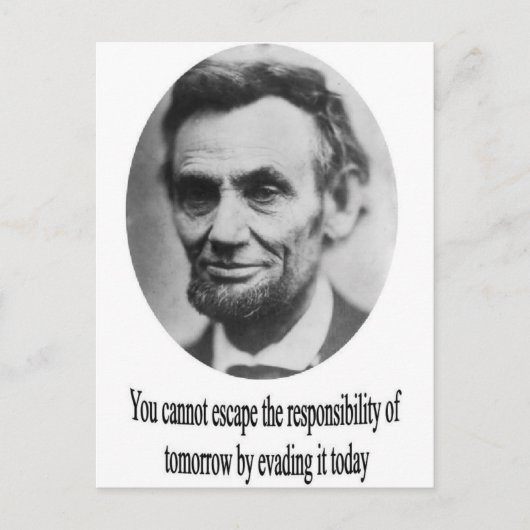 Abraham Lincoln met Citaat Briefkaart (Voorkant)
