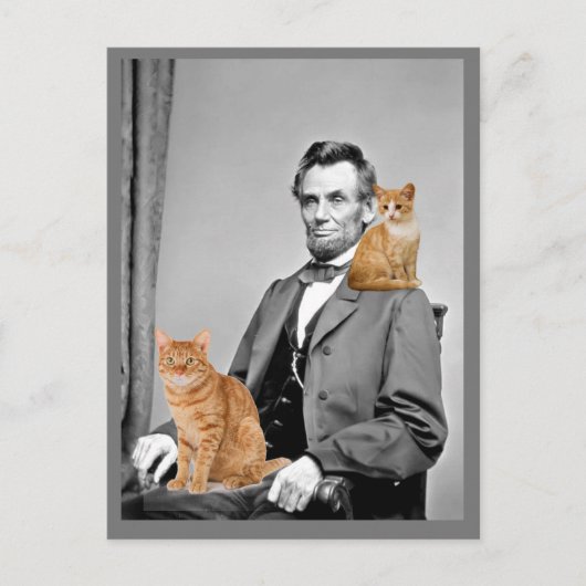 Abraham Lincoln met katten Briefkaarten (Voorkant)