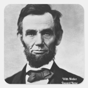 Abraham Lincoln - met Malice in de richting niets Vierkante Sticker
