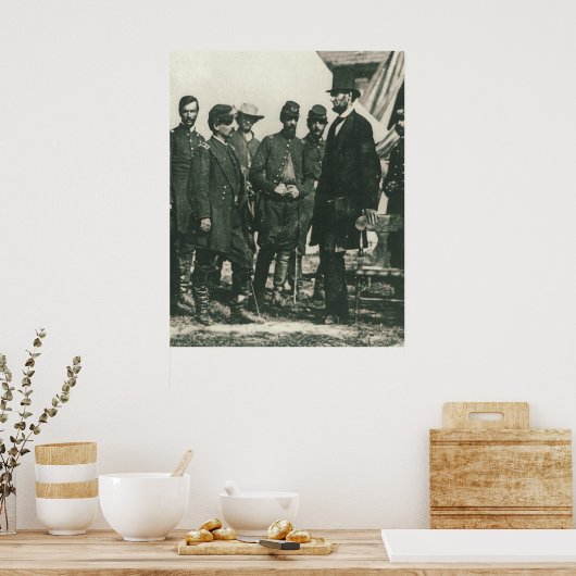 Abraham Lincoln met troepen 1862 Poster (Keuken)
