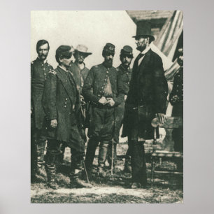 Abraham Lincoln met troepen 1862 Poster