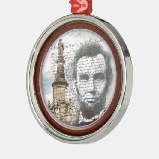 Abraham Lincoln Metalen Ornament (Links)