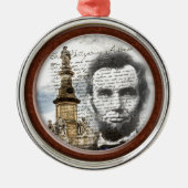 Abraham Lincoln Metalen Ornament (Voorkant)