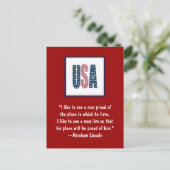 Abraham Lincoln National Pride Quote Briefkaart (Staand voorkant)