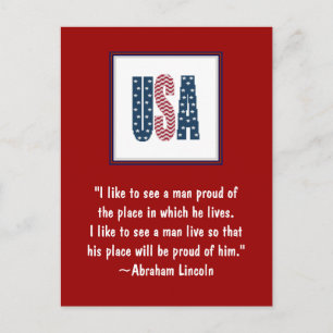 Abraham Lincoln National Pride Quote Briefkaart