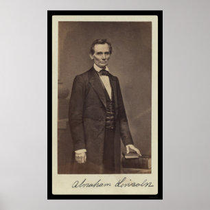 Abraham Lincoln Ondertekende kaart 1860 Poster