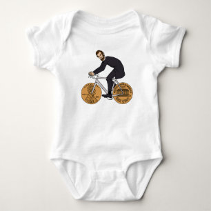 Abraham Lincoln op een bike met Penny Wheels Romper