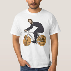 Abraham Lincoln op een bike met Penny Wheels T-shirt