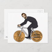Abraham Lincoln op een gootsteen met Penny Wheels  Briefkaart (Voorkant / Achterkant)