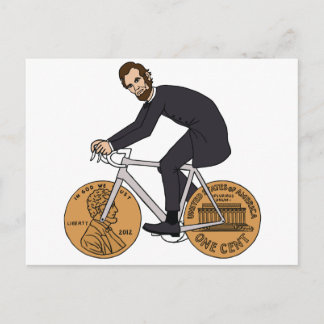 Abraham Lincoln op een gootsteen met Penny Wheels Briefkaart