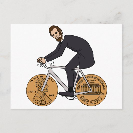 Abraham Lincoln op een gootsteen met Penny Wheels  Briefkaart (Voorkant)