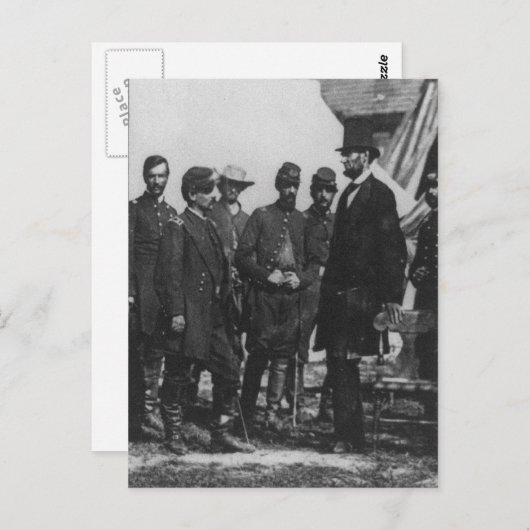 Abraham Lincoln op slagveld in Antietam Briefkaart (Voorkant / Achterkant)