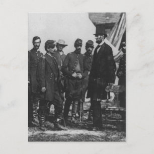 Abraham Lincoln op slagveld in Antietam Briefkaart