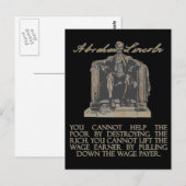 Abraham Lincoln over het vernietigen van de Rich Briefkaart (Voorkant / Achterkant)