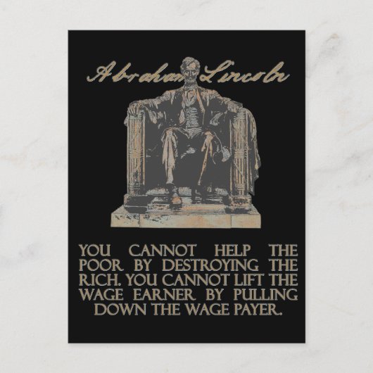 Abraham Lincoln over het vernietigen van de Rich Briefkaart (Voorkant)