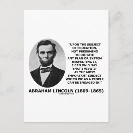 Abraham Lincoln over onderwijs Briefkaart