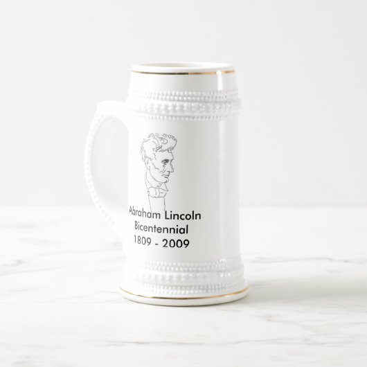 Abraham Lincoln Painting Bicentennial Stein Bierpul (Voorkant links)