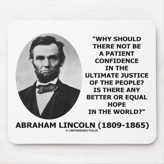 Abraham Lincoln Patiëntenvertrouwen Muismat (Voorkant)