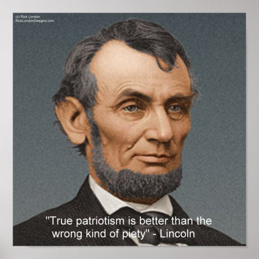 Abraham Lincoln & patriottische citaten Poster (Voorkant)
