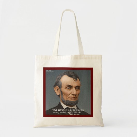 Abraham Lincoln & patriottische citaten Tote Bag (Voorkant)