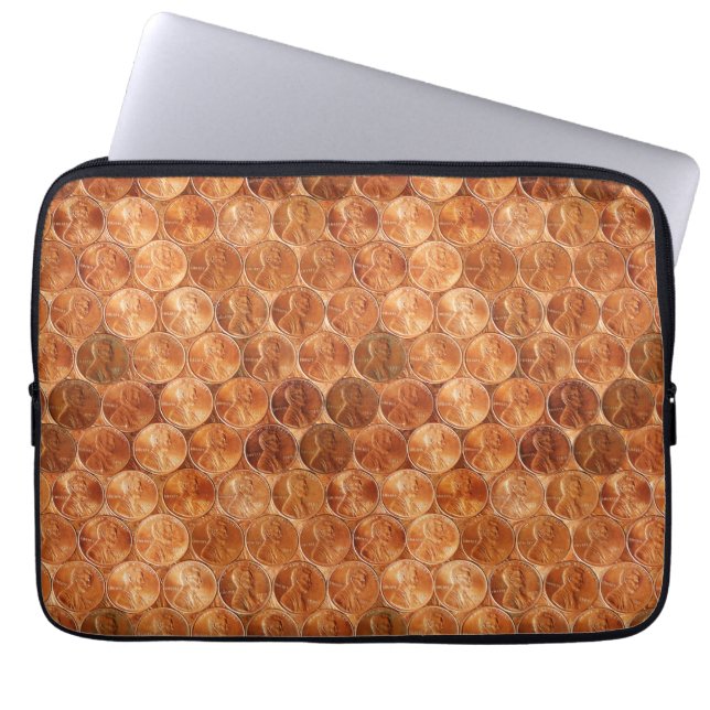 Abraham Lincoln penny, 1 cent koper 13" Laptop Sleeve (Voorkant)