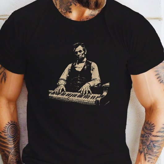 Abraham-Lincoln-Piano-Spelend T-shirt
