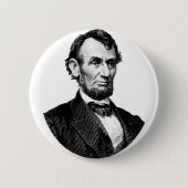 ABRAHAM LINCOLN PIN BACK BADGE RONDE BUTTON 5,7 CM (Voorkant)