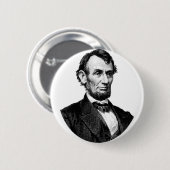 ABRAHAM LINCOLN PIN BACK BADGE RONDE BUTTON 5,7 CM (Voorkant /achterkant)