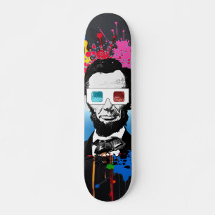 Abraham Lincoln Pop Art Multikleur Straatspatten Persoonlijk Skateboard