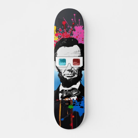 Abraham Lincoln Pop Art Multikleur Straatspatten Persoonlijk Skateboard (Voorkant)