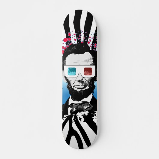 Abraham Lincoln Pop Art Zebraprint Straatstijl Persoonlijk Skateboard (Voorkant)