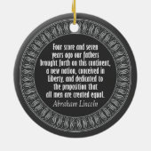 Abraham Lincoln Portrait and Quote - dubbelzijdig Keramisch Ornament (Achterkant)