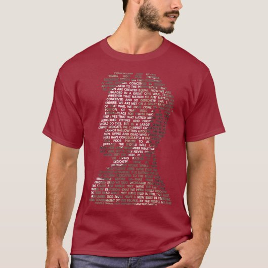 Abraham Lincoln Portrait Gettysburg Address T-shirt (Voorkant)