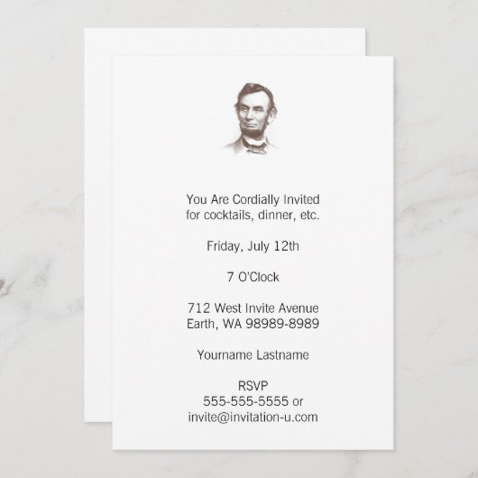 Abraham Lincoln Portrait Kaart (Voorkant / Achterkant)
