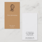 Abraham Lincoln Portrait Visitekaartje (Voorkant / Achterkant)