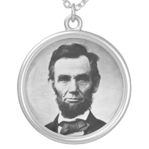 Abraham Lincoln Portret van Alexander Gardner Zilver Vergulden Ketting