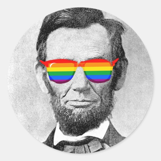 Abraham Lincoln Pride Ronde Sticker (Voorkant)