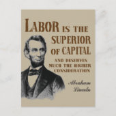 Abraham Lincoln Pro Labor Quote Briefkaart (Voorkant)