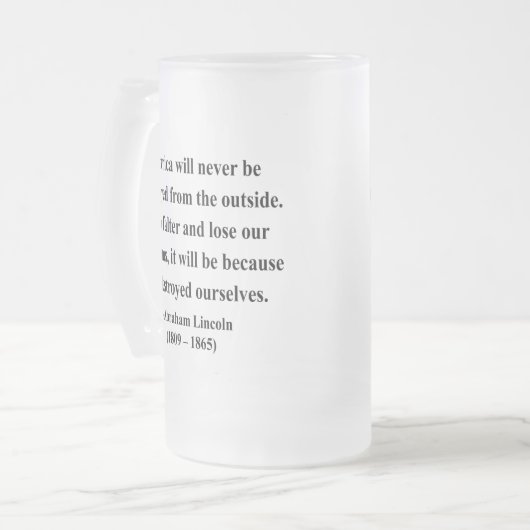 Abraham Lincoln Quote 1a Matglas Bierpul (Voorkant links)
