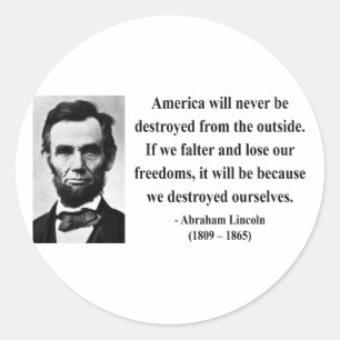 Abraham Lincoln Quote 1b Ronde Sticker