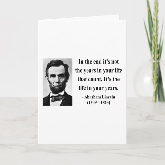 Abraham Lincoln Quote 2b Kaart (Voorkant)