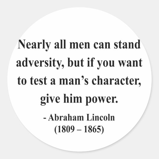 Abraham Lincoln Quote 6a Ronde Sticker (Voorkant)