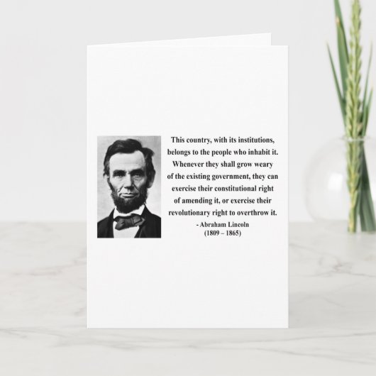 Abraham Lincoln Quote 9b Kaart (Voorkant)