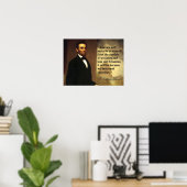 Abraham Lincoln Quote: "Amerika zal nooit..." Poster (Thuiskantoor)