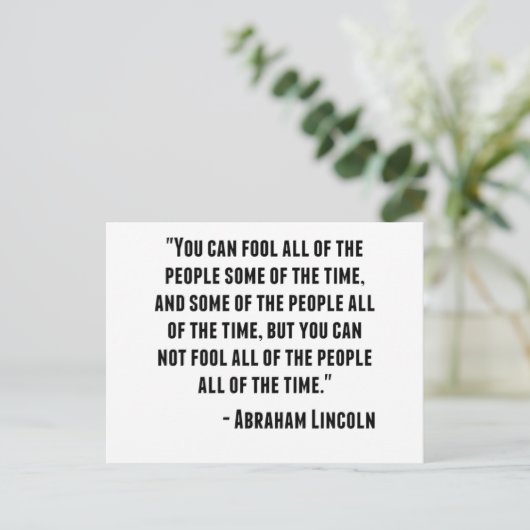 Abraham Lincoln Quote Briefkaart (Staand voorkant)