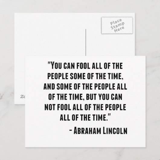 Abraham Lincoln Quote Briefkaart (Voorkant / Achterkant)