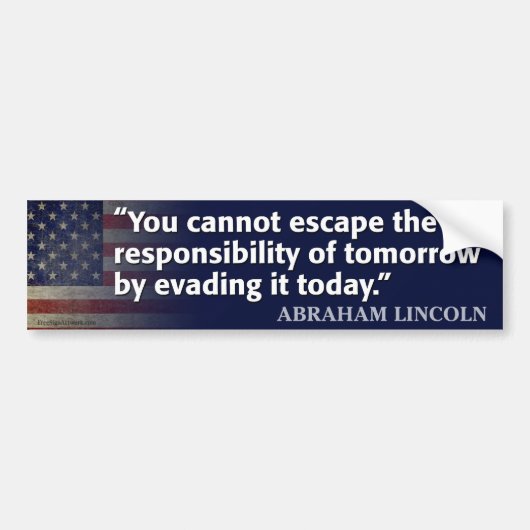 Abraham Lincoln Quote Bumpersticker (Voorkant)