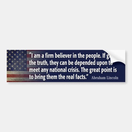 Abraham Lincoln Quote Bumpersticker (Voorkant)